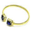 Aro Individual 07.381.0002.4 Oro Laminado, con Zirconia Cubica Zafiro Azul y Micro PaveBlanca, Pulido, Dorado