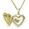Collares con Dije 04.117.0019.20 Oro Laminado, Diseño de Corazon y Arco, Diseño de Corazon, Pulido, Dorado