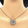 Collares con Dije 04.210.0010.20 Oro Laminado, Diseño de Iniciales, con Zirconia Cubica Blanca, Pulido, Dorado