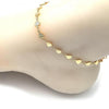 Tobillera Elegante 03.326.0024.10 Oro Laminado, Diseño de Corazon, Diamantado, Dorado