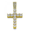 Dije Elegante 05.373.0002 Oro Laminado, Diseño de Cruz, con Zirconia Cubica Blanca, Pulido, Dorado