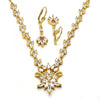 Collar y Arete 06.236.0005 Oro Laminado, Diseño de Gota, con Zirconia Cubica Blanca, Pulido, Dorado
