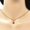 Dije Elegante 05.63.1162.2 Oro Laminado, Diseño de Ojo Griego, Resinado Rojo, Dorado