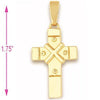 Dije Religioso 5.190.007 Oro Laminado, Diseño de Cruz, Diamantado, Dorado