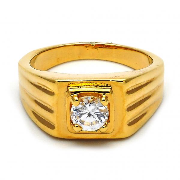 Anillo de Hombre 5.178.035.06 Oro Laminado, con Zirconia Cubica Blanca, Pulido, Dorado