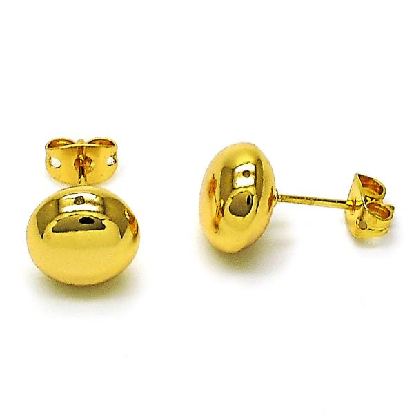 Arete Dormilona 02.342.0323 Oro Laminado, Diseño de Chunky y Hueco, Diseño de Chunky, Pulido, Dorado