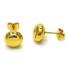 Arete Dormilona 02.342.0323 Oro Laminado, Diseño de Chunky y Hueco, Diseño de Chunky, Pulido, Dorado