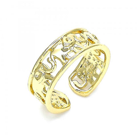 Anillo Multi Piedra 01.213.0011 Oro Laminado, Diseño de Elefante, Pulido, Dorado