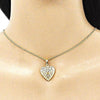 Collares con Dije 04.117.0029.20 Oro Laminado, Diseño de Corazon, Pulido, Dorado