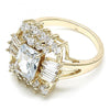 Anillo Multi Piedra 01.210.0102.07 Oro Laminado, con Zirconia Cubica Blanca, Pulido, Dorado