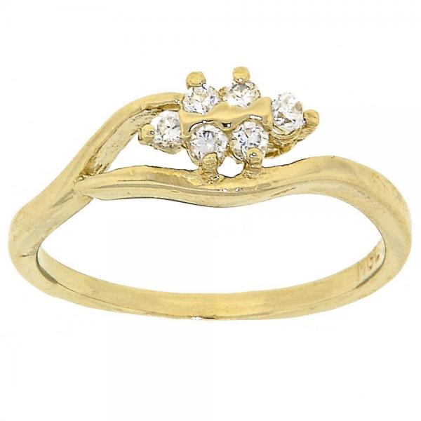 Anillo Multi Piedra 5.165.027.09 Oro Laminado, con Zirconia Cubica Blanca, Pulido, Dorado