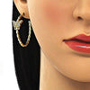 Arete Dormilona 02.341.0121 Oro Laminado, Diseño de Mariposa, con Micro Pave Blanca, Pulido, Dorado