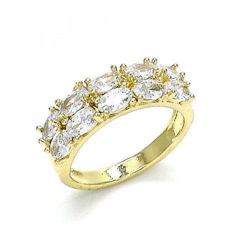 Anillo Multi Piedra 01.210.0147.07 Oro Laminado, Pulido, Dorado