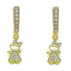 Argolla Huggie 02.368.0072.15 Oro Laminado, Diseño de Nina Pequena, con Micro Pave Blanca, Pulido, Dorado