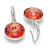 Arete Colgante 02.239.0001.8 Rodio Laminado, con Cristales de Swarovski Rose Peach, Pulido, Rodinado