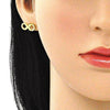 Arete Dormilona 02.156.0529 Oro Laminado, Diseño de Infinito, con Micro Pave Blanca, Pulido, Dorado