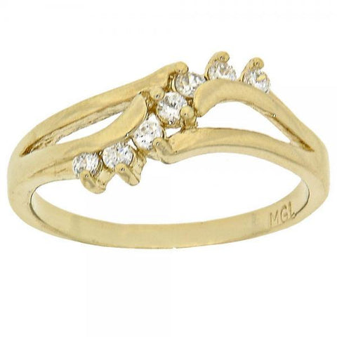 Anillo Multi Piedra 5.166.019.06 Oro Laminado, con Zirconia Cubica Blanca, Pulido, Dorado