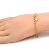 Pulsera Elegante 03.168.0007.07 Oro Laminado, Diseño de Delfin, Pulido, Dorado