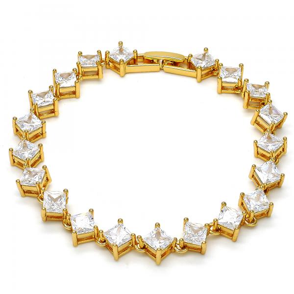 Pulsera Tennis 03.283.0001.07 Oro Laminado, con Zirconia Cubica Blanca, Pulido, Dorado