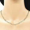 Gargantilla Básica 04.213.0113.18 Oro Laminado, Diseño de Figaro, Pulido, Dorado