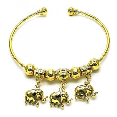 Aro Individual 07.93.0013 Oro Laminado, Diseño de Elefante, Pulido, Dorado