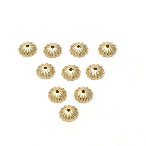 Cap 12.63.0020.1 Oro Laminado, Diseño de Flor, Diamantado, Dorado