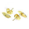 Arete Dormilona 02.156.0557 Oro Laminado, Diseño de Ojo Griego, con Micro Pave Zafiro Azul, Pulido, Dorado