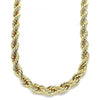 Gargantilla Básica 04.213.0206.24 Oro Laminado, Diseño de Rope, Pulido, Dorado