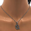 Collares con Dije 04.238.0026.18 Acero Inoxidable, Diseño de Iniciales y Rolo, Diseño de Iniciales, con Cristal Blanca, Pulido, Acero