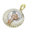 Dije Religioso 05.380.0125 Oro Laminado, Diseño de Divino Nino, Diamantado, Tricolor