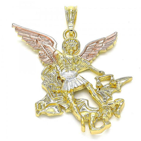 Dije Religioso 05.351.0129 Oro Laminado, Diseño de Angel, Pulido, Tricolor