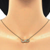 Collares con Dije 04.336.0097.2.16 Plata Rodinada, Diseño de Infinito y Amor, Diseño de Infinito, con Zirconia Cubica Blanca, Pulido, Dorado