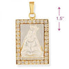 Dije Religioso 5.198.028 Oro Laminado, Diseño de Altagracia, con Zirconia Cubica Blanca, Pulido, Dos Tonos