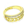 Anillo Multi Piedra 01.341.0023 Oro Laminado, con Micro Pave Blanca, Pulido, Dorado