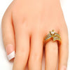 Anillo Multi Piedra 01.199.0006.07.GT Tono Dorado, con Zirconia Cubica Blanca, Pulido, Dorado