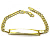 Pulsera con Placa 03.380.0134.08 Oro Laminado, Pulido, Dorado