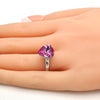 Anillo Multi Piedra 01.239.0005.3 Rodio Laminado, con Cristales de Swarovski Rose, Pulido, Rodinado