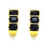 Argolla Huggie 02.210.0026.9.15 Oro Laminado, con Zirconia Cubica Negro, Pulido, Dorado