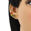 Arete Orejera 02.210.0705.1 Oro Laminado, con Zirconia Cubica Multicolor, Pulido, Dorado