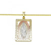 Collares con Dije 04.106.0054.20 Oro Laminado, Diseño de Guadalupe, Pulido, Tricolor