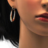 Argolla Mediana 02.170.0086.1.30 Oro Laminado, Diseño de Hueco, Diamantado, Tricolor