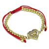 Pulsera Bolo Ajustable 03.381.0035.11 Oro Laminado, con Micro Pave Blanca, Pulido, Dorado