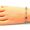 Pulsera Elegante 03.386.0018.07 Oro Laminado, Diseño de Gota, con Cristal Multicolor, Pulido, Dorado