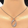 Collares con Dije 04.156.0184.1.20 Oro Laminado, Diseño de Gota, con Zirconia Cubica Rose Water Opal y CristalBlanca, Pulido, Dorado
