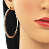 Arete Largo 02.122.0118.2.55 Oro Laminado, Diseño de Gota, con Zirconia Cubica Rosado y Micro PaveBlanca, Pulido, Dorado