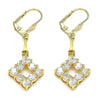 Arete Largo 02.387.0053 Oro Laminado, con Zirconia Cubica Blanca, Pulido, Dorado