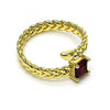 Anillo Multi Piedra 01.213.0018.1 Oro Laminado, con Zirconia Cubica Granate, Pulido, Dorado