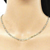 Gargantilla Básica 04.213.0241.22 Oro Laminado, Diseño de Figaro, Pulido, Dorado
