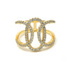 Anillo Multi Piedra 01.155.0045.09 Oro Laminado, con Zirconia Cubica Blanca, Pulido, Dorado