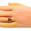 Anillo Multi Piedra 01.284.0063.07 Oro Laminado, con  Onix Negro y Micro PaveBlanca, Pulido, Dorado
